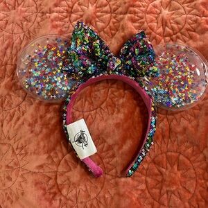 Disney Parks Official Confetti Mickey Ears - EUC! So CUTE!